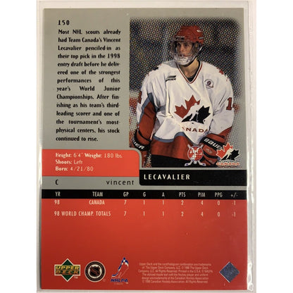  1998 Black Diamond Vincent Lecavalier Team Canada World Juniors RC  Local Legends Cards & Collectibles