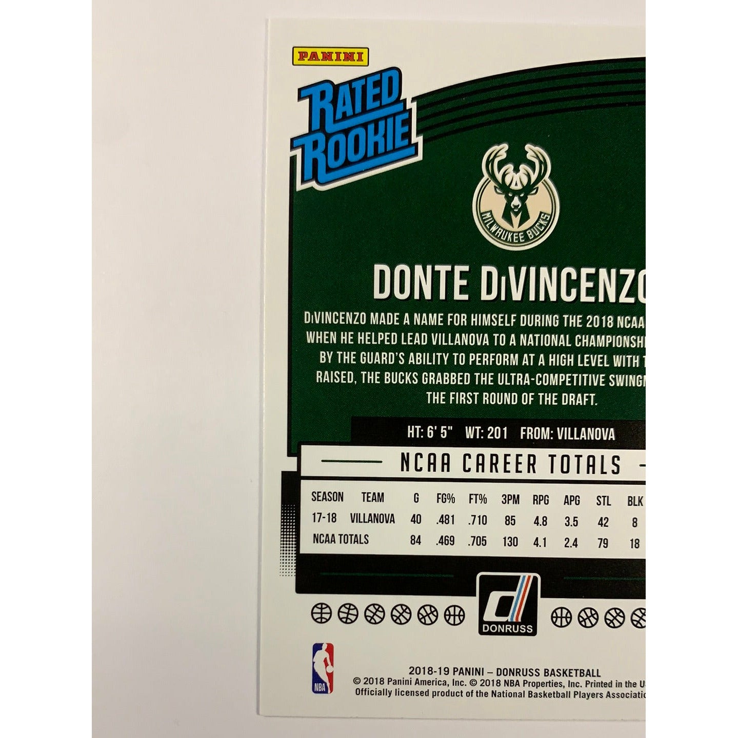  2018-19 Donruss Donte Divincenzo Rated Rookie  Local Legends Cards & Collectibles