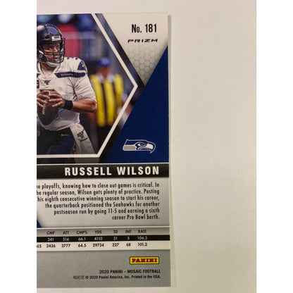 2020 Mosaic Russell Wilson Orange Reactive Prizm