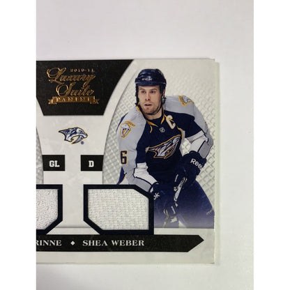  2011 Panini Luxury Suite Shea Weber Pekka Rinne Dual Patch /599  Local Legends Cards & Collectibles
