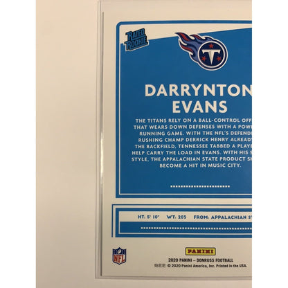  2020 Donruss Darrynton Evans Rated Rookie  Local Legends Cards & Collectibles