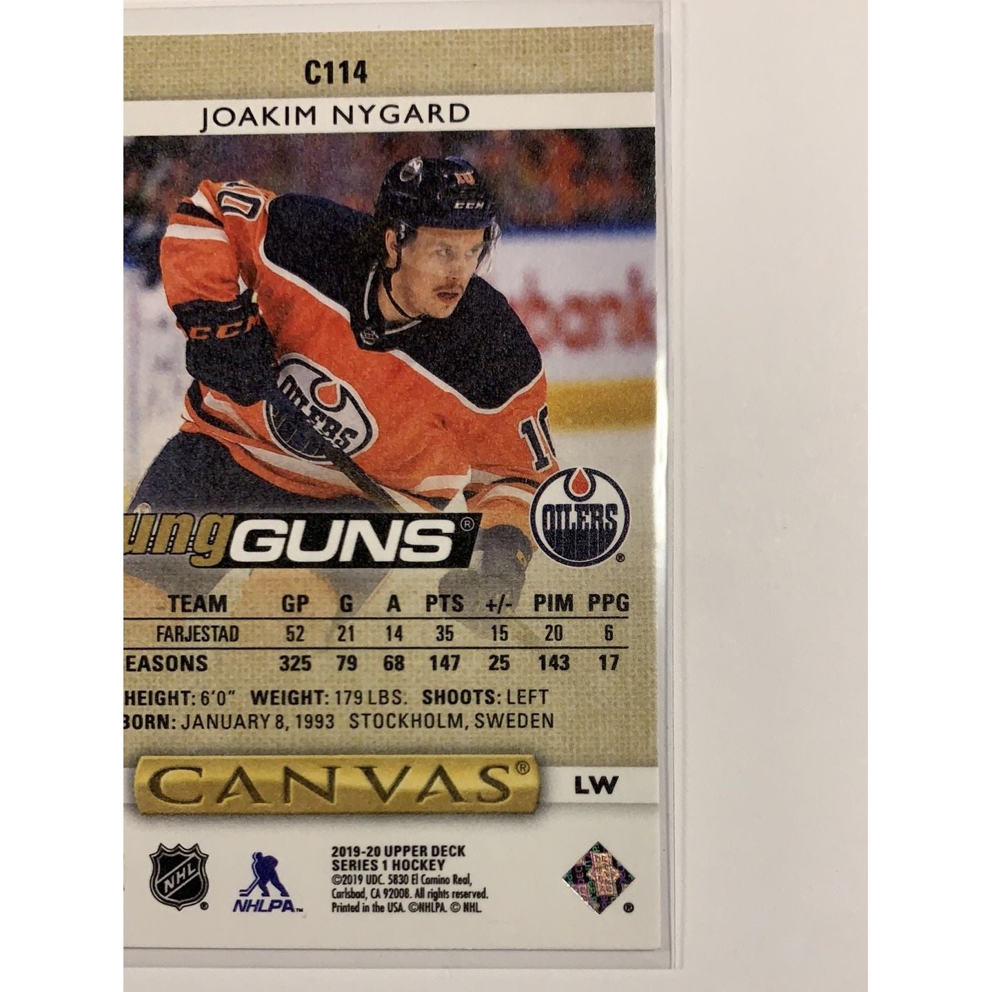  2019-20 Upper Deck Series 1 Joakim Nygard Young Guns UD Canvas  Local Legends Cards & Collectibles