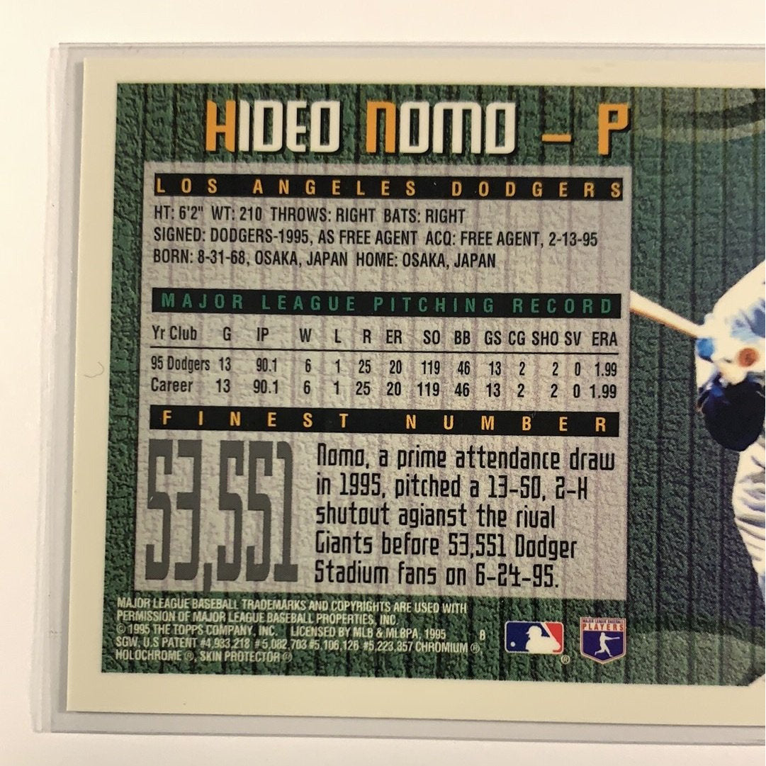  1995 Topps Finest Hideo Nomo RC Unpeeled  Local Legends Cards & Collectibles