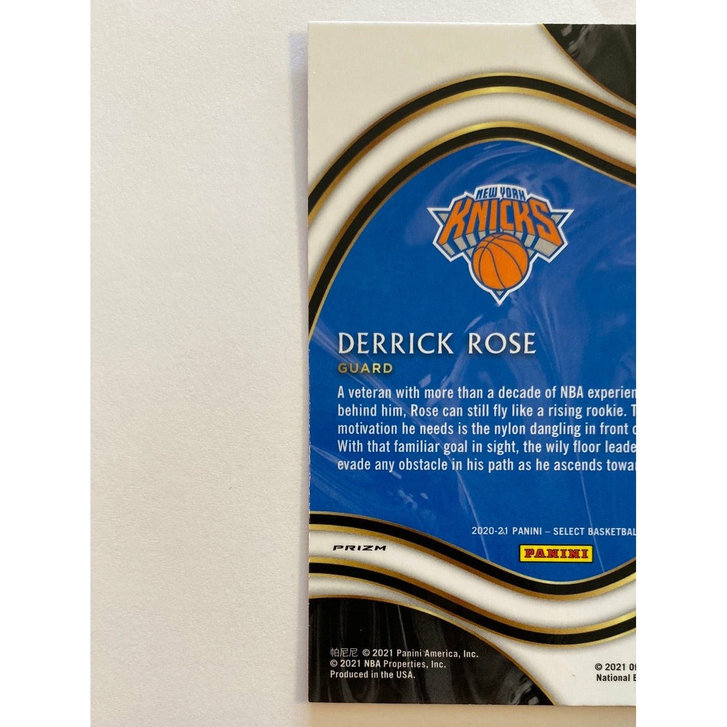 2020-21 Select Derrick Rose Courtside Red Wave Prizm