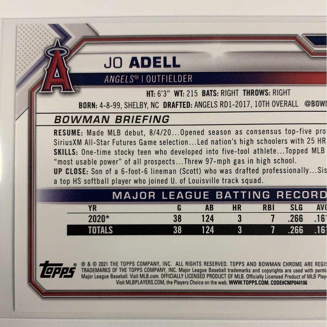  2021 Bowman Jo Adel RC #10  Local Legends Cards & Collectibles