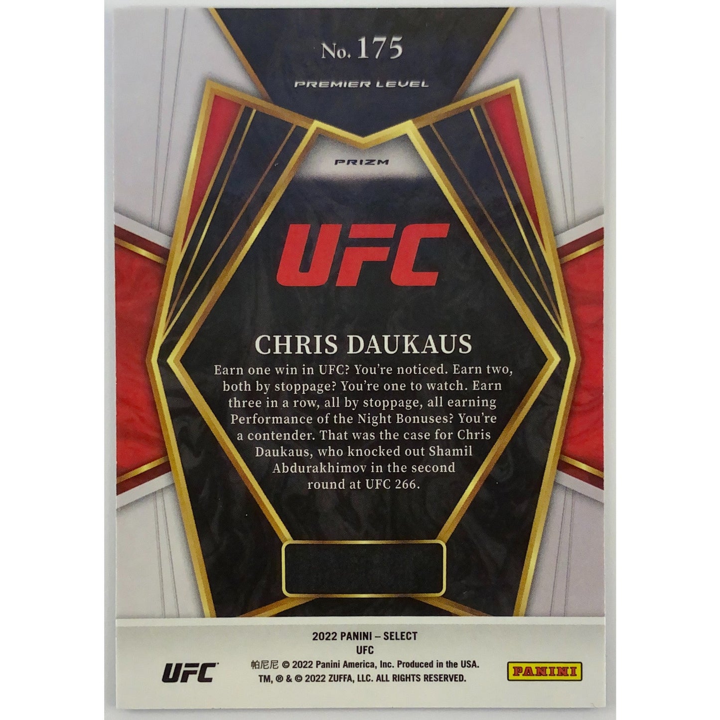 2022 Select Chris Daukaus Tri Colour Prizm