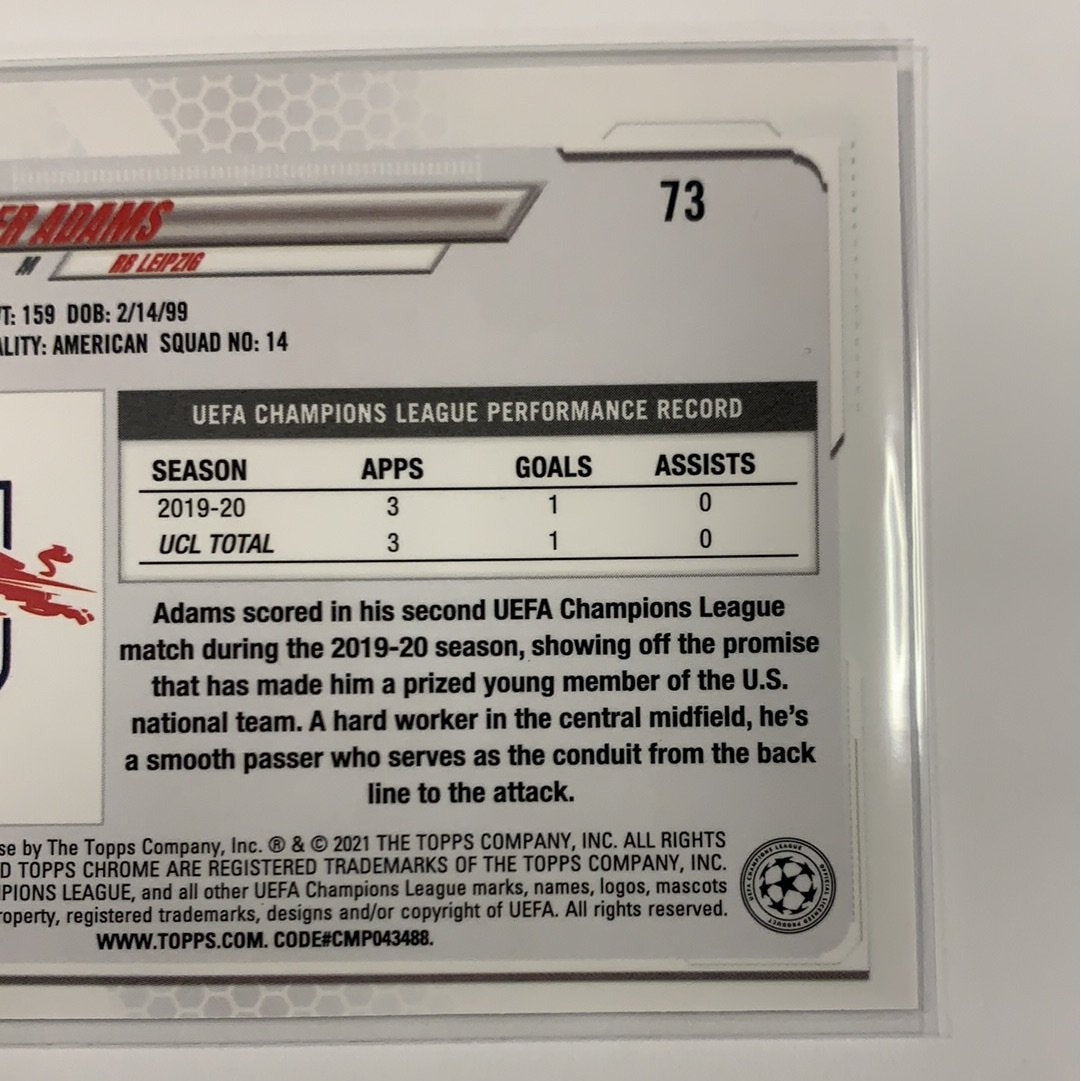  2021 Topps Chrome UEFA Champions League Tyler Adams Base #73  Local Legends Cards & Collectibles