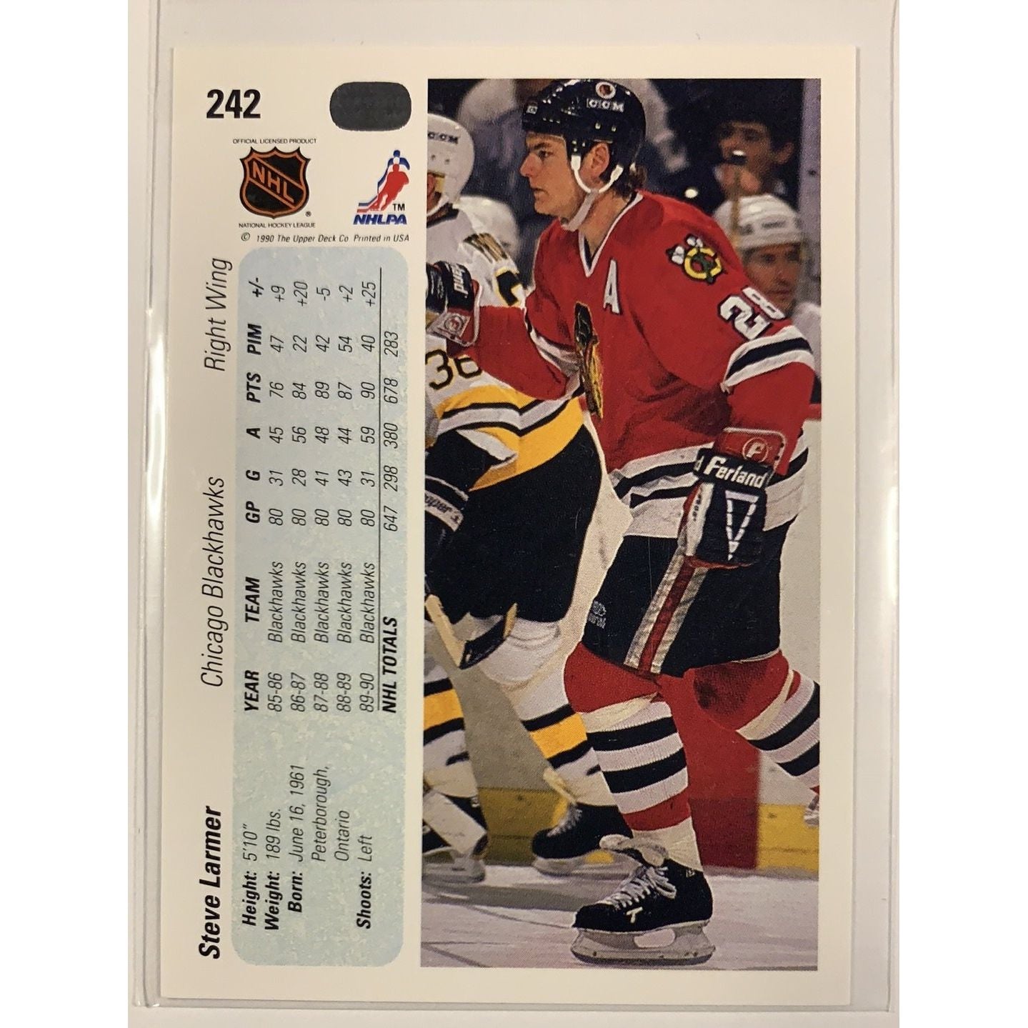  1990-91 Upper Deck Steve Larmer In Person Auto  Local Legends Cards & Collectibles