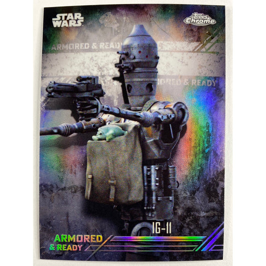 Topps Chrome The Mandalorian Armored And Ready IG-11 Refractor