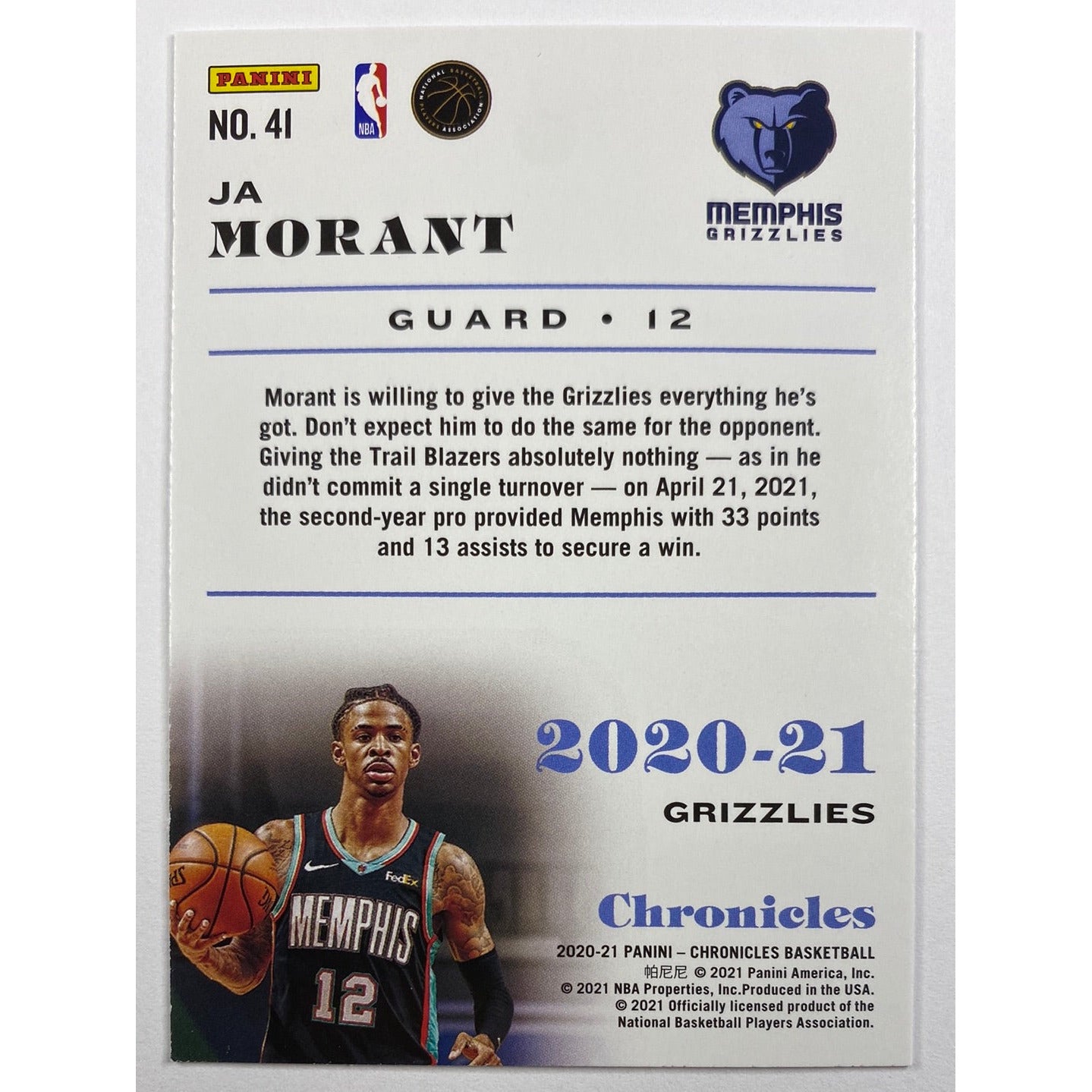 2020-21 Chronicles Ja Morant