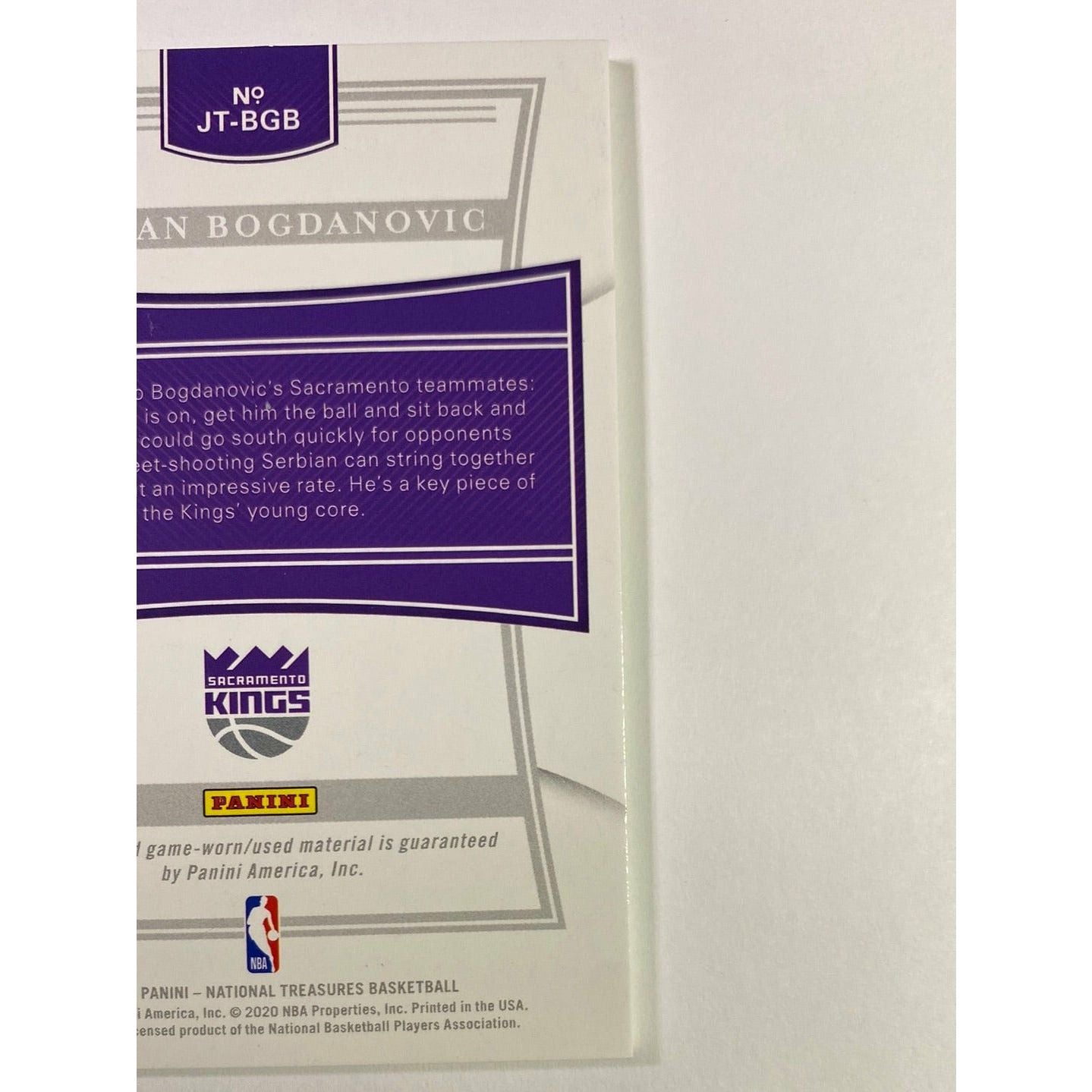 2019-20 National Treasures Bogdan Bogdanovic Jersey Patch /99