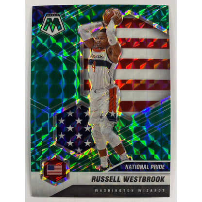 2020-21 Mosaic Russel Westbrook National Pride Green Mosaic Prizm