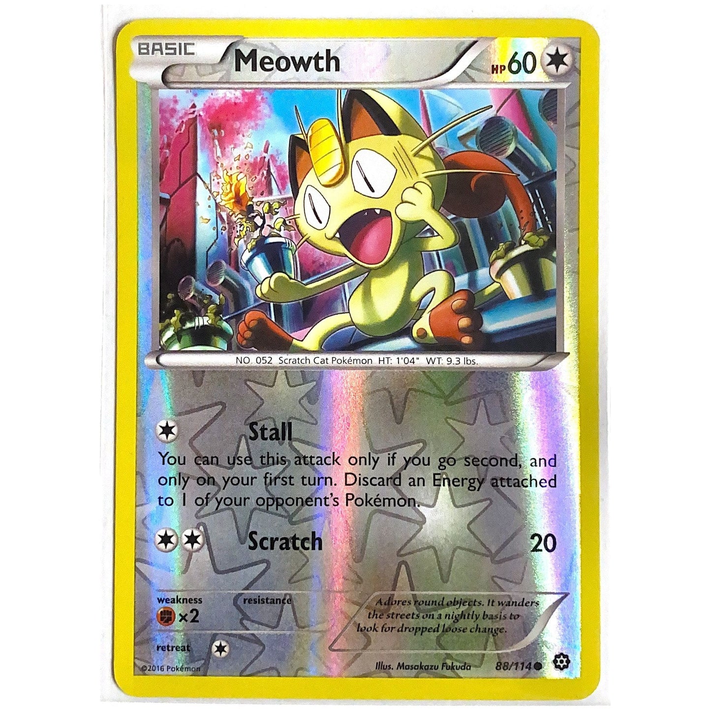  XY Steam Siege Meowth Common Reverse Holo 88/114  Local Legends Cards & Collectibles