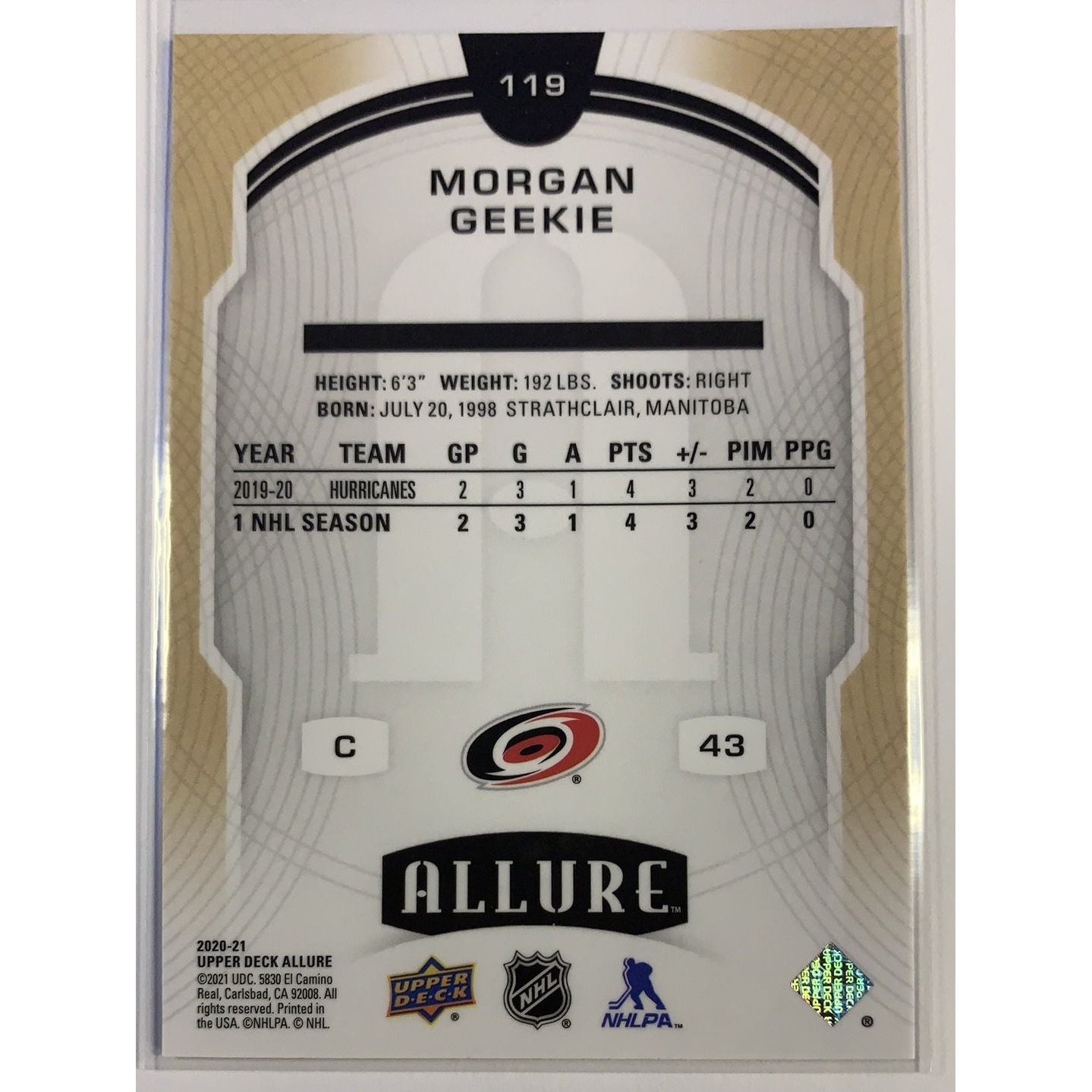  2020-21 Allure Morgan Geekie Rookie Card  Local Legends Cards & Collectibles