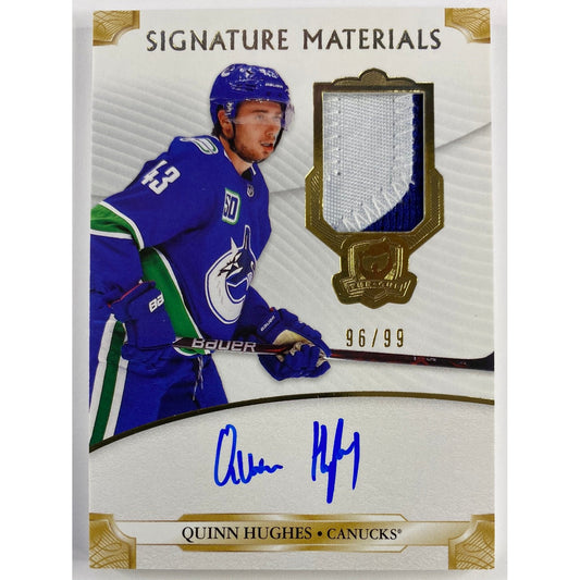 2019-20 The Cup Quinn Hughes Signature Materials Rookie Patch Auto /99
