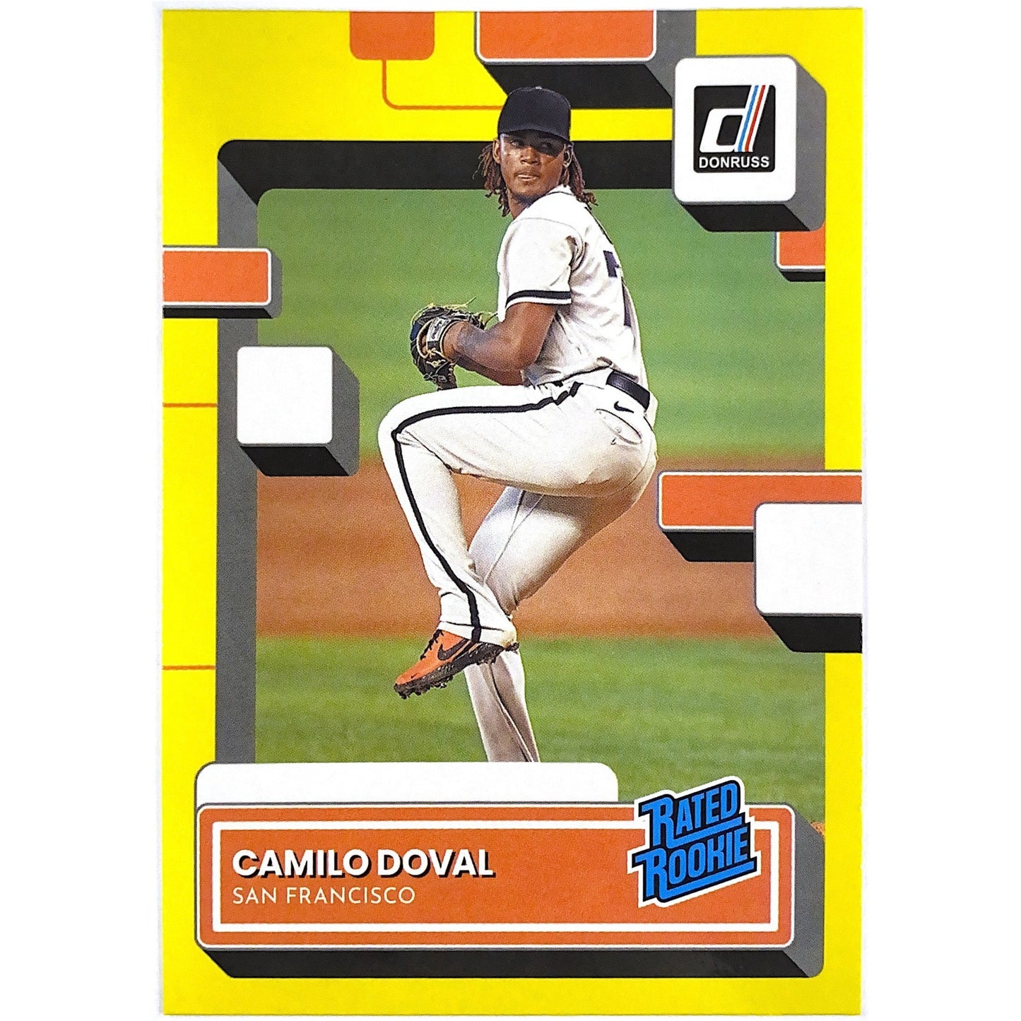 2022 Donruss Camilo Doval Yellow Flood Rated Rookie