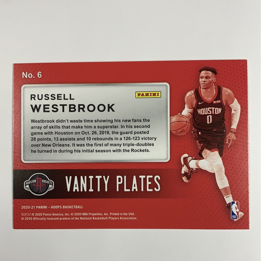  2020-21 Hoops Russel Westbrook Vanity Plates  Local Legends Cards & Collectibles