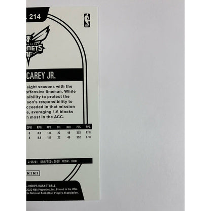 2020-21 Hoops Vernon Carey Jr RC
