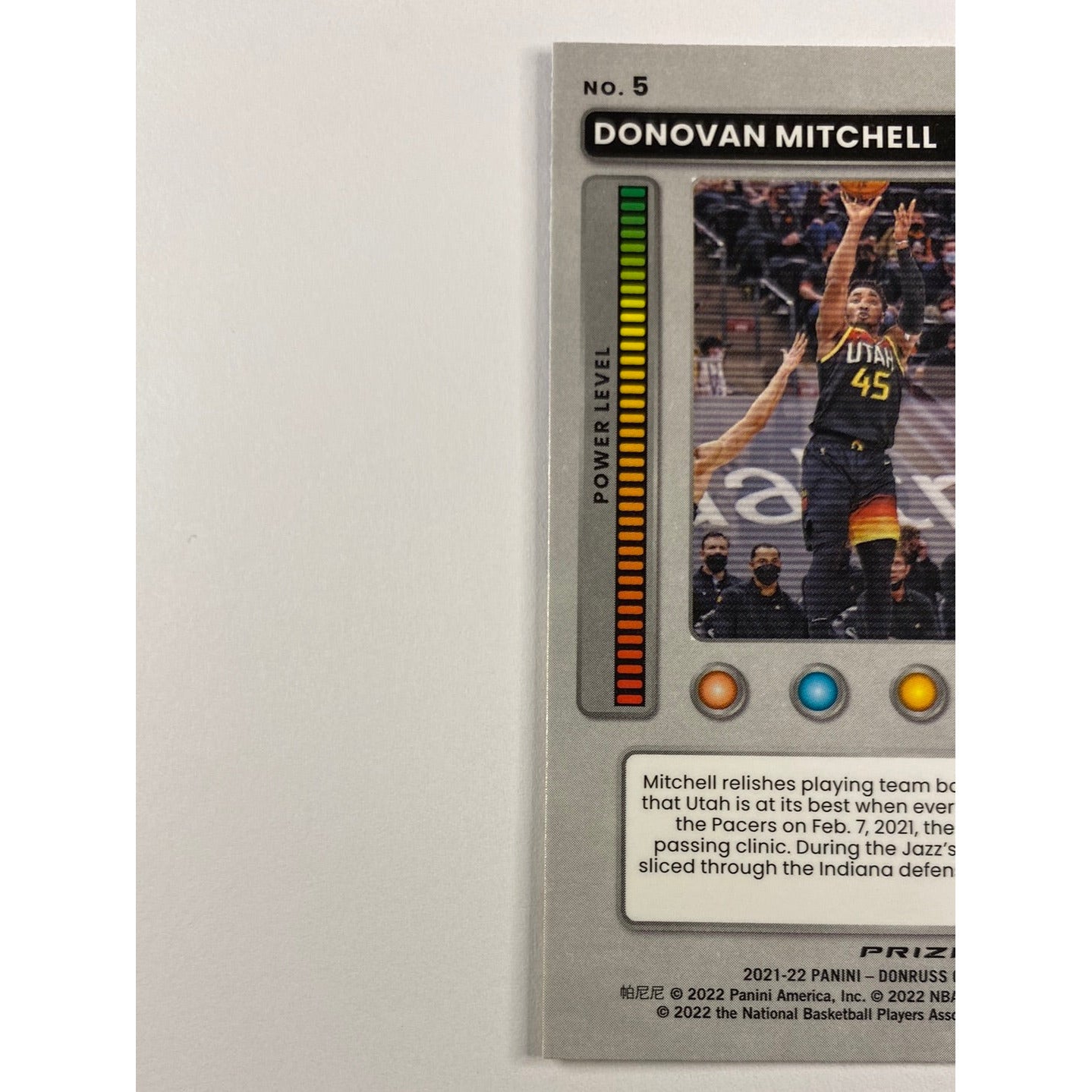 2021-22 Donruss Optic Donovan Mitchell T-Minus Purple Holo Prizm