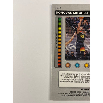 2021-22 Donruss Optic Donovan Mitchell T-Minus Purple Holo Prizm