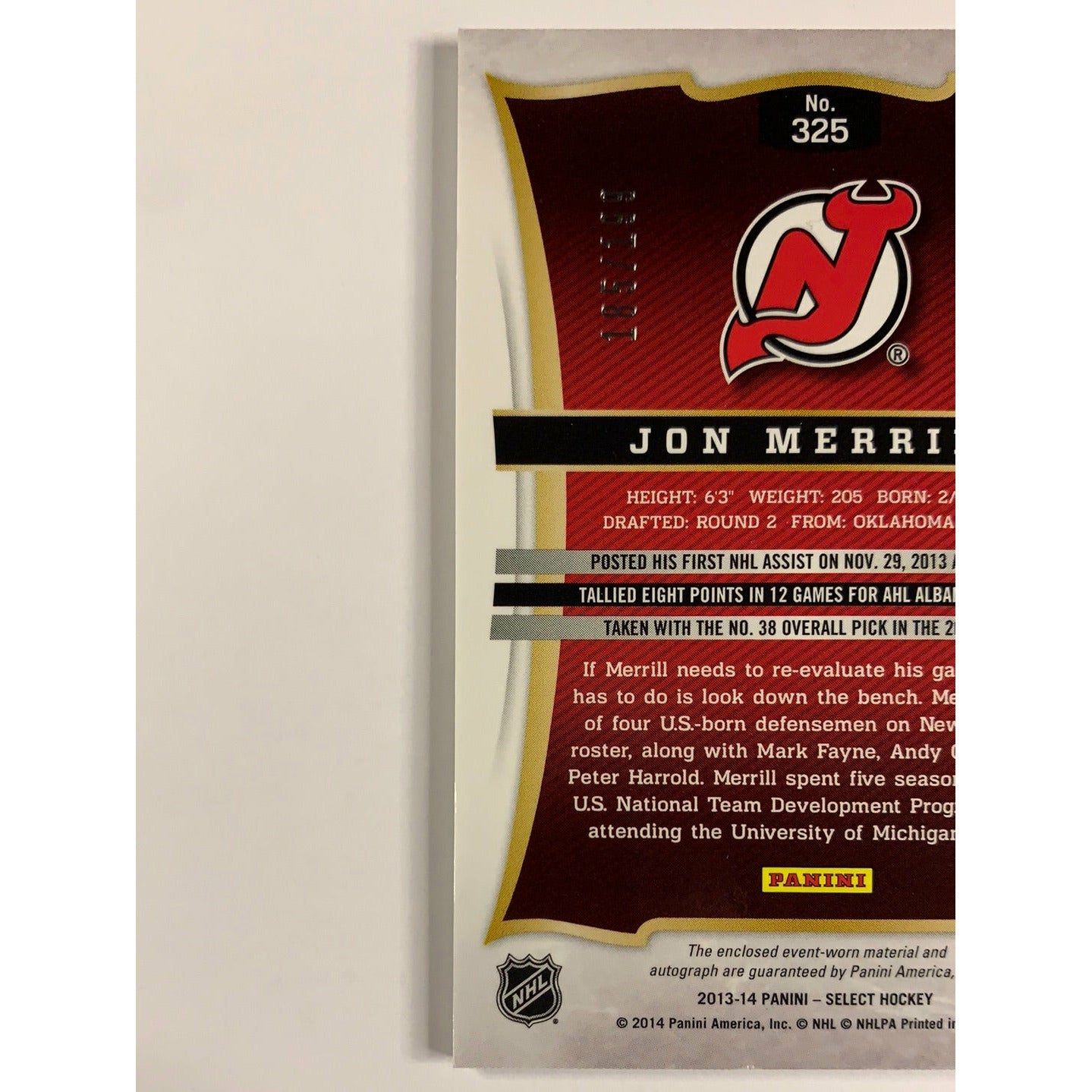 2013-14 Select Jon Merrill RPA /199