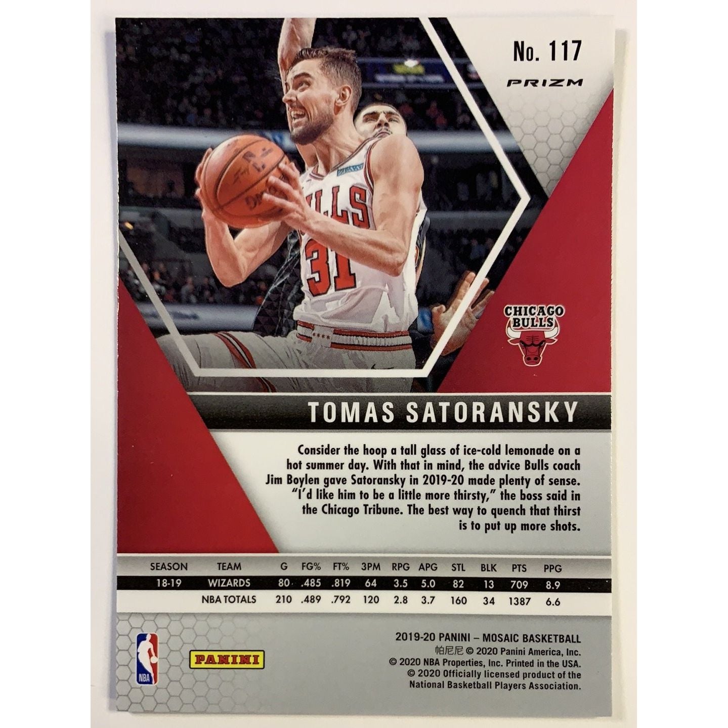  2019-20 Mosaic Tomas Satoransky Green Prizm  Local Legends Cards & Collectibles