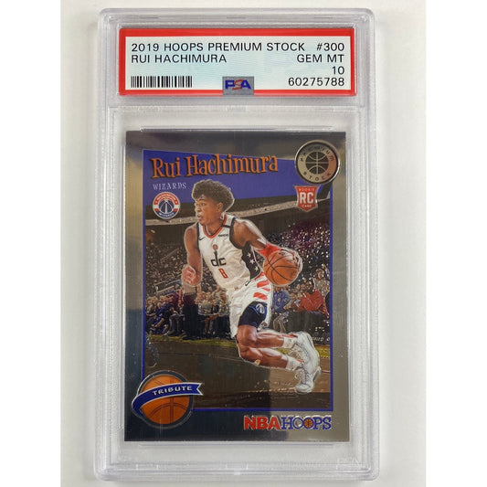 2019-20 Hoops Premium Stock Rui Hachimura Tribute RC PSA 10 GEM MINT