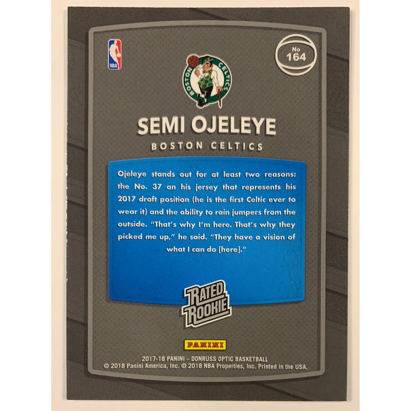 2017-18 Donruss Optic Semi Ojeleye Rated Rookie