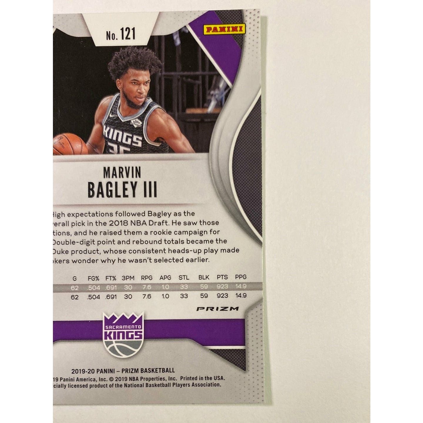 2019-20 Panini Prizm Marvin Bagley lll Green Holo Prizm