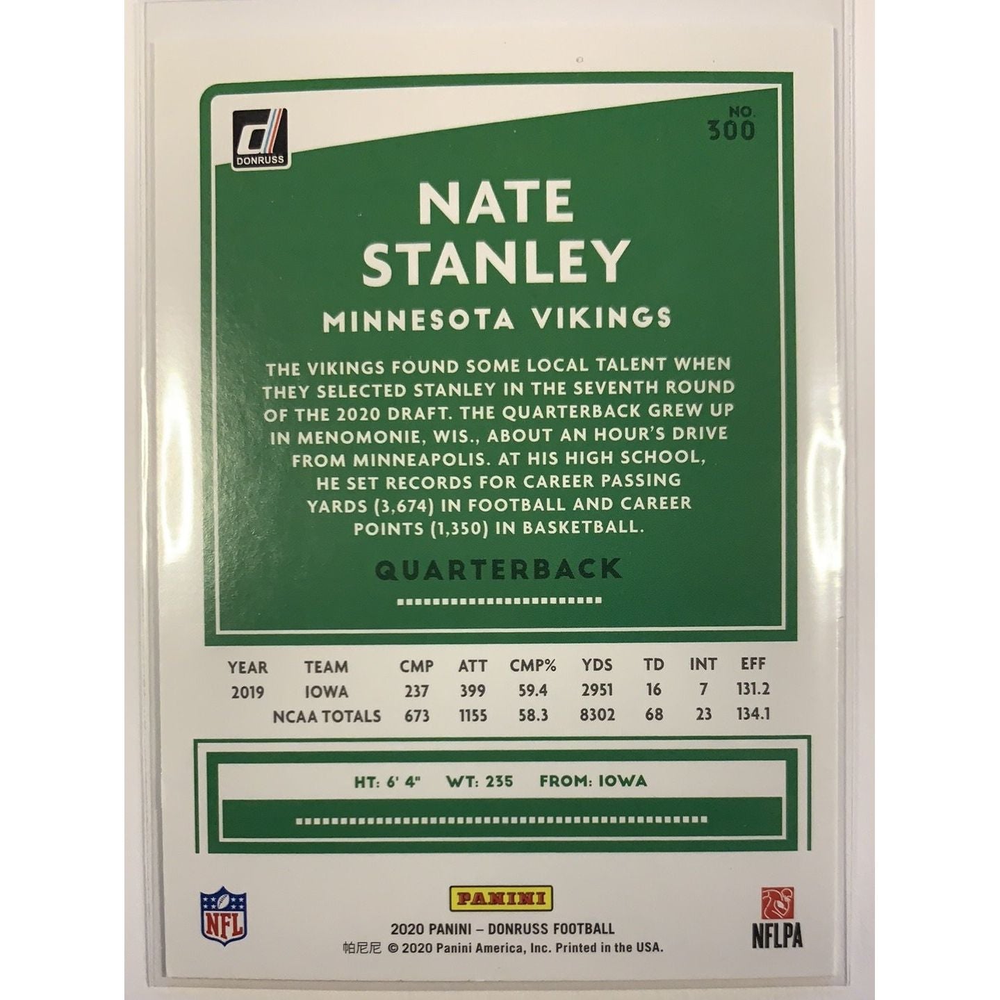  2020 Donruss Nate Stanley RC  Local Legends Cards & Collectibles