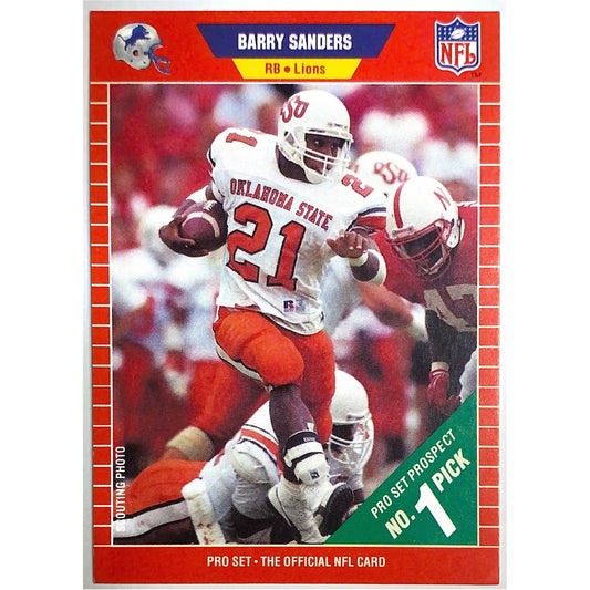 1989 Pro Set NFL Barry Sanders Rookie No.1 Pick Prospect  #494