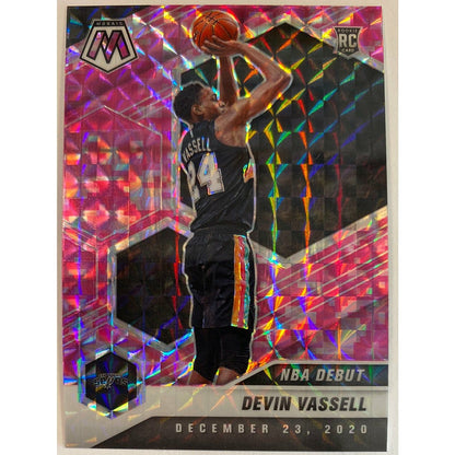 2020-21 Mosaic Devin Vassell NBA Debut Pink Camo Prizm