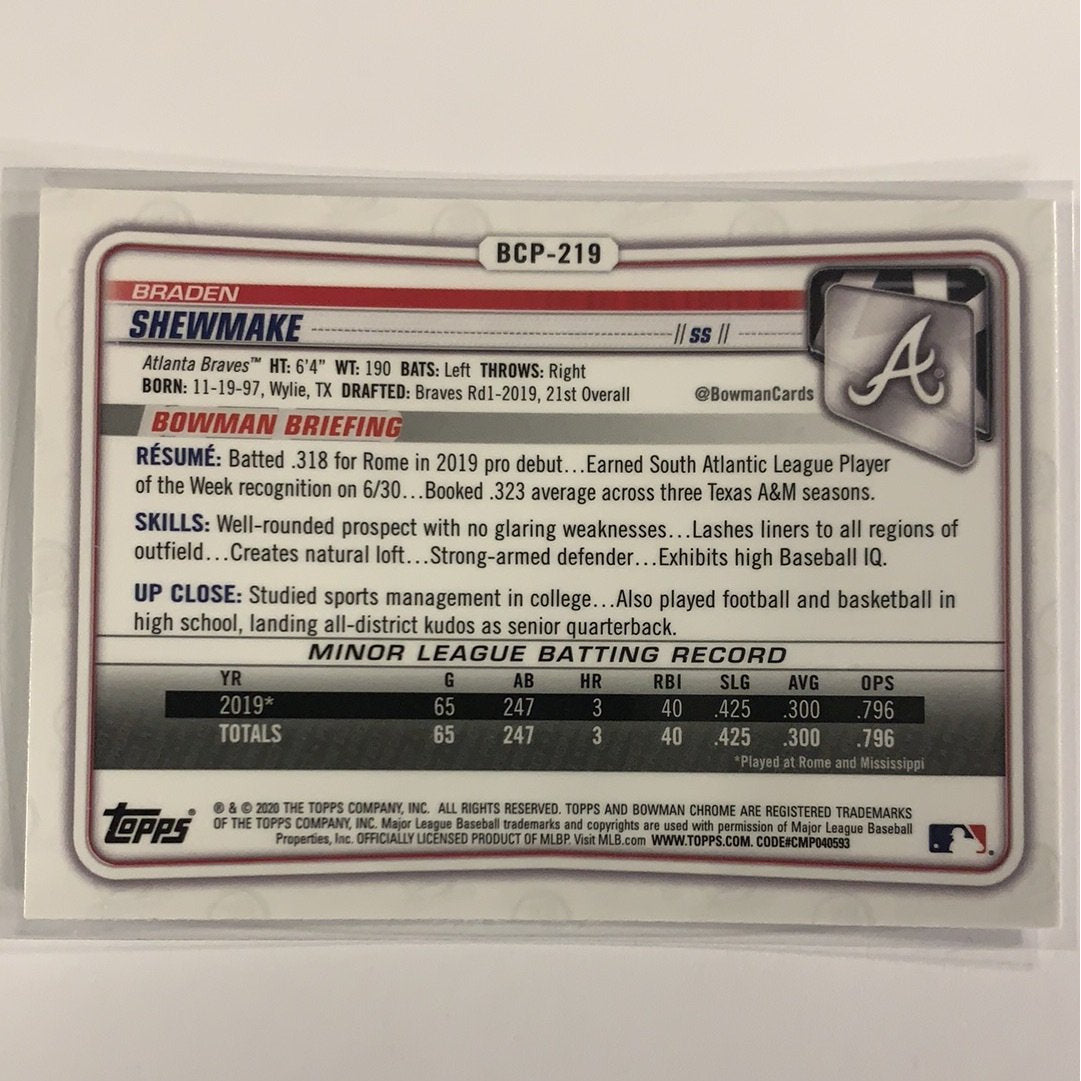  2020 Bowman Chrome Braden Shewmake Mojo Refractor  Local Legends Cards & Collectibles