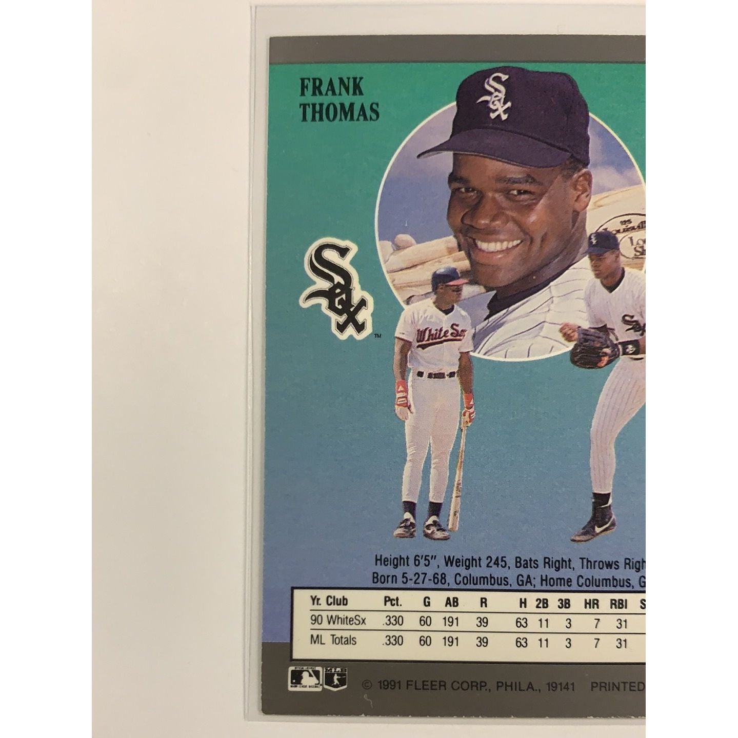  1991 Fleer Ultra Frank Thomas 2nd Year Card  Local Legends Cards & Collectibles