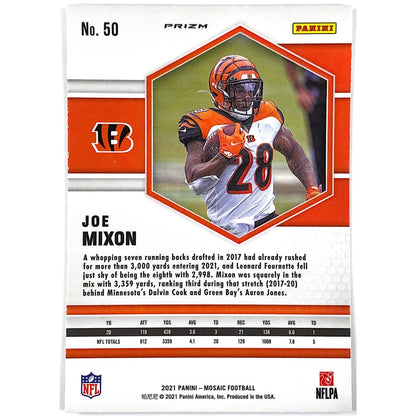 2021 Mosaic Joe Mixon Green Mosaic Prizm