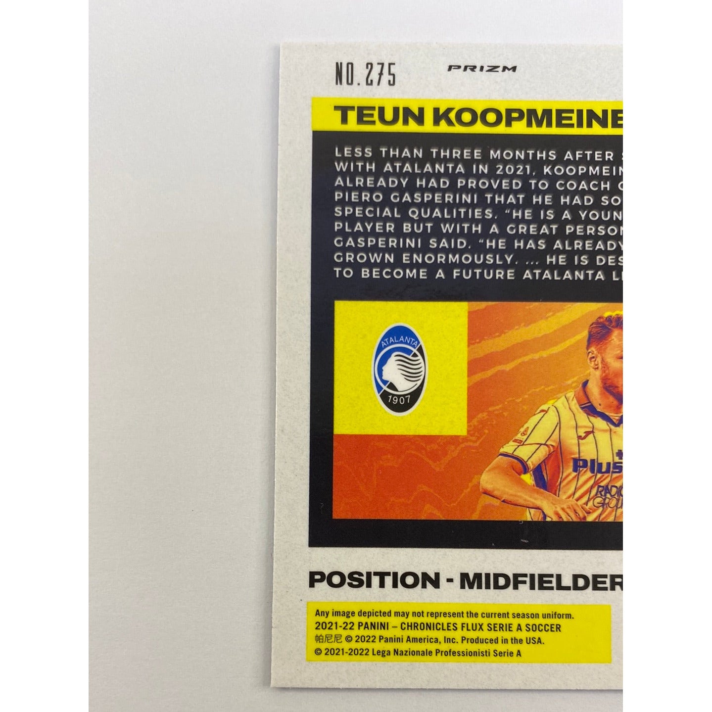 2022 Chronicles Flux Teun Koopmeiners Purple Mojo Prizm RC