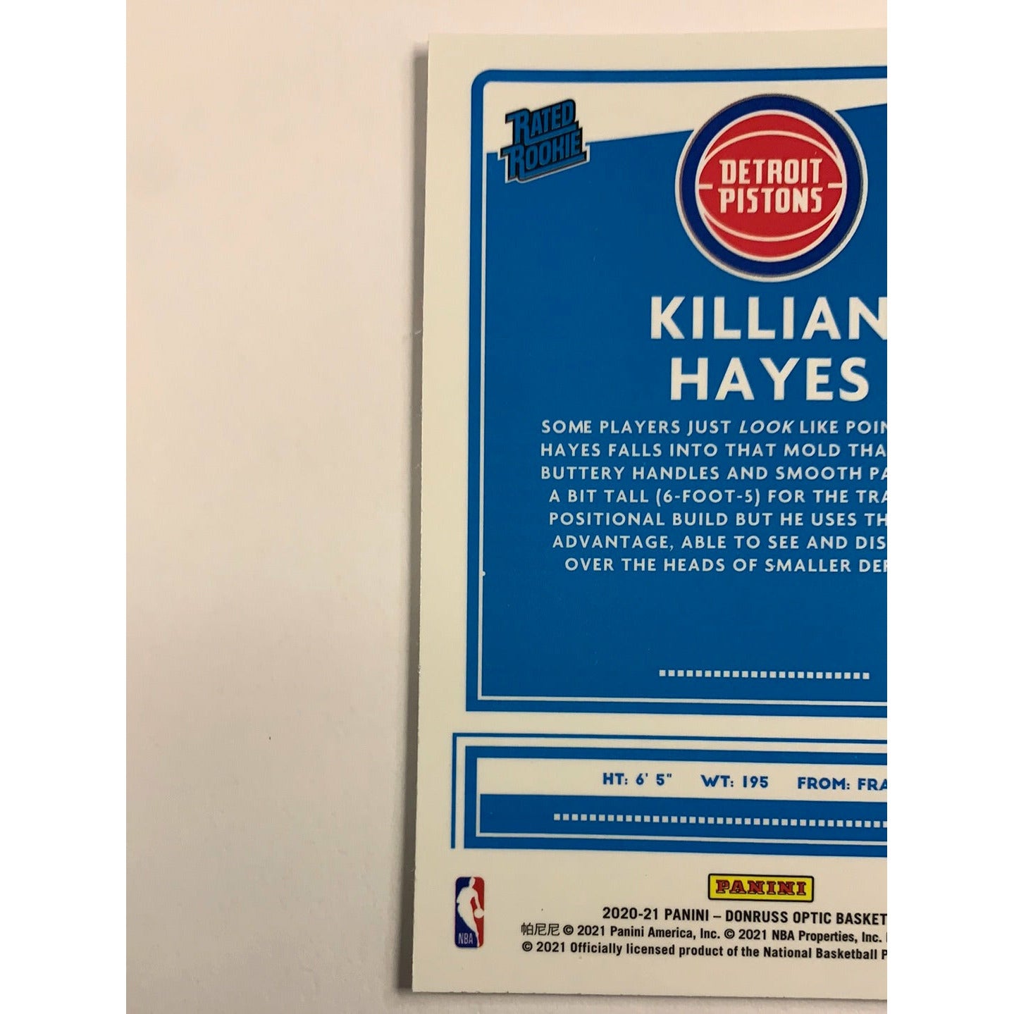 2020-21 Donruss Optic Killian Hayes Rated Rookie