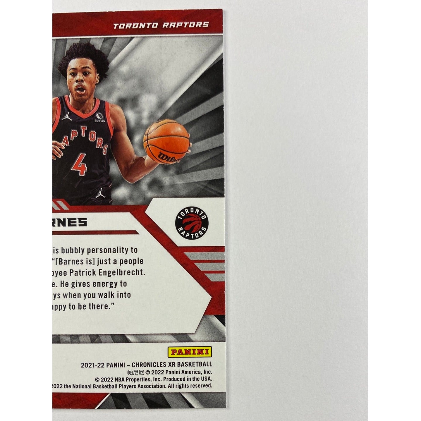 2021-22 Chronicles XR Scottie Barnes RC