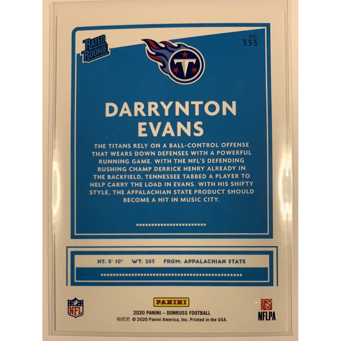  2020 Donruss Darrynton Evans Rated Rookie  Local Legends Cards & Collectibles