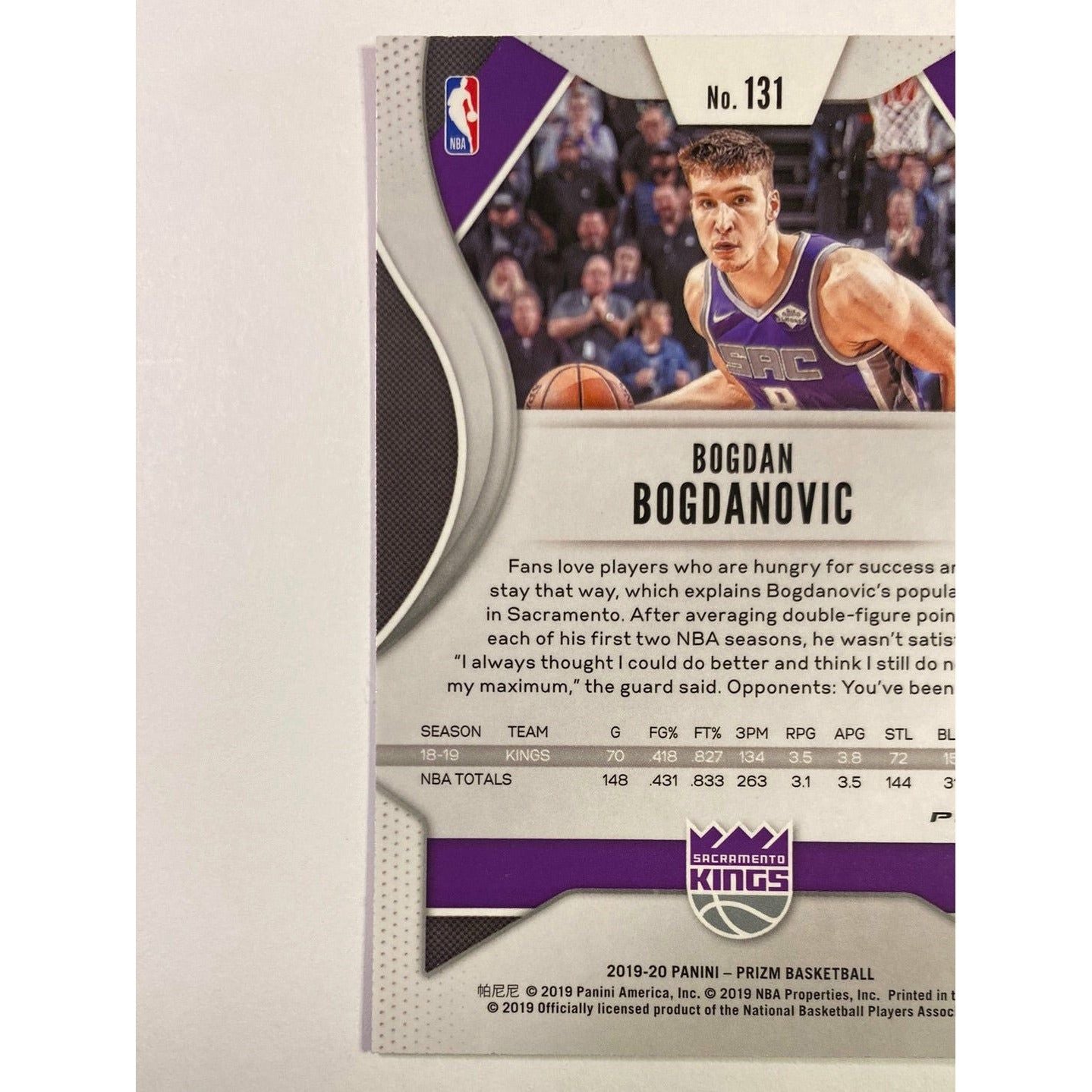  2019-20 Panini Prizm Bogdan Bogdanovic Red White Blue Prizm  Local Legends Cards & Collectibles