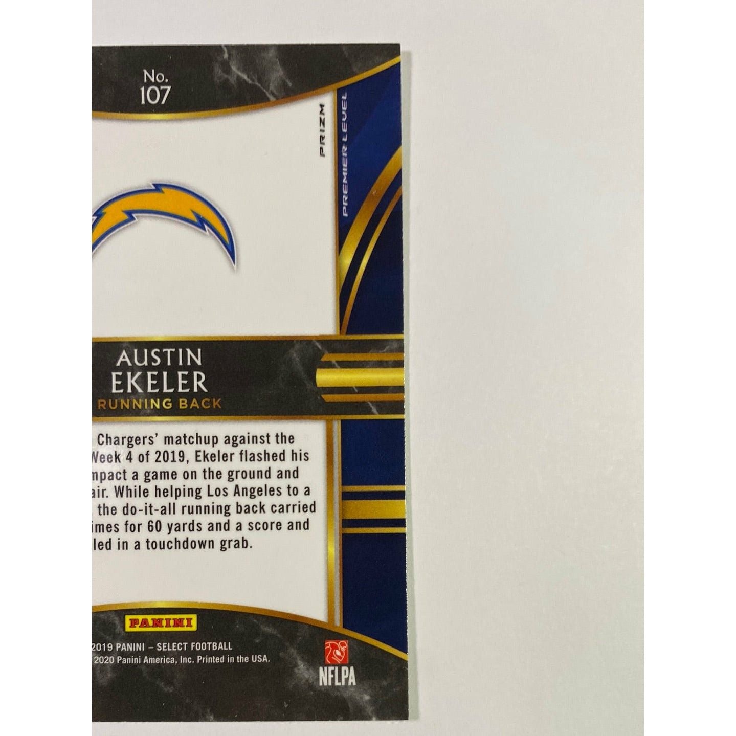 2019 Select Austin Ekeler Silver Holo Premier Level Prizm