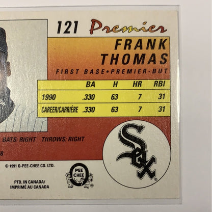  1991 O-Pee-Chee Premier Frank Thomas Base #121  Local Legends Cards & Collectibles