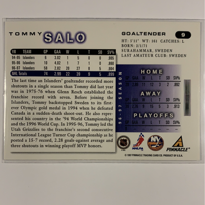  1997-98 Score Tommy Salo Artist Proof  Local Legends Cards & Collectibles