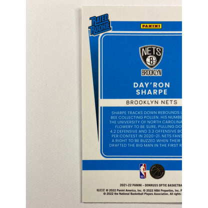 2021-22 Donruss Optic Day’ron Sharpe Rated Rookie