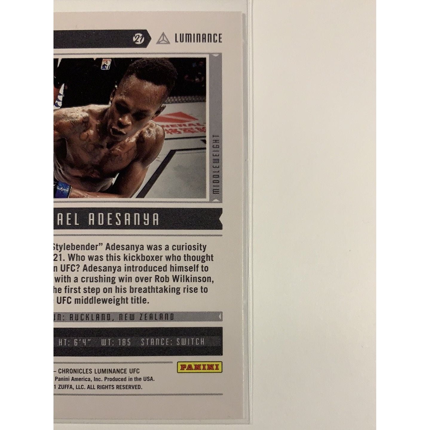  2021 Panini Chronicles Luminance Israel Adesanya  Local Legends Cards & Collectibles