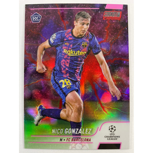 2022 Stadium Club Chrome Nico González Pink Electric Charge RC