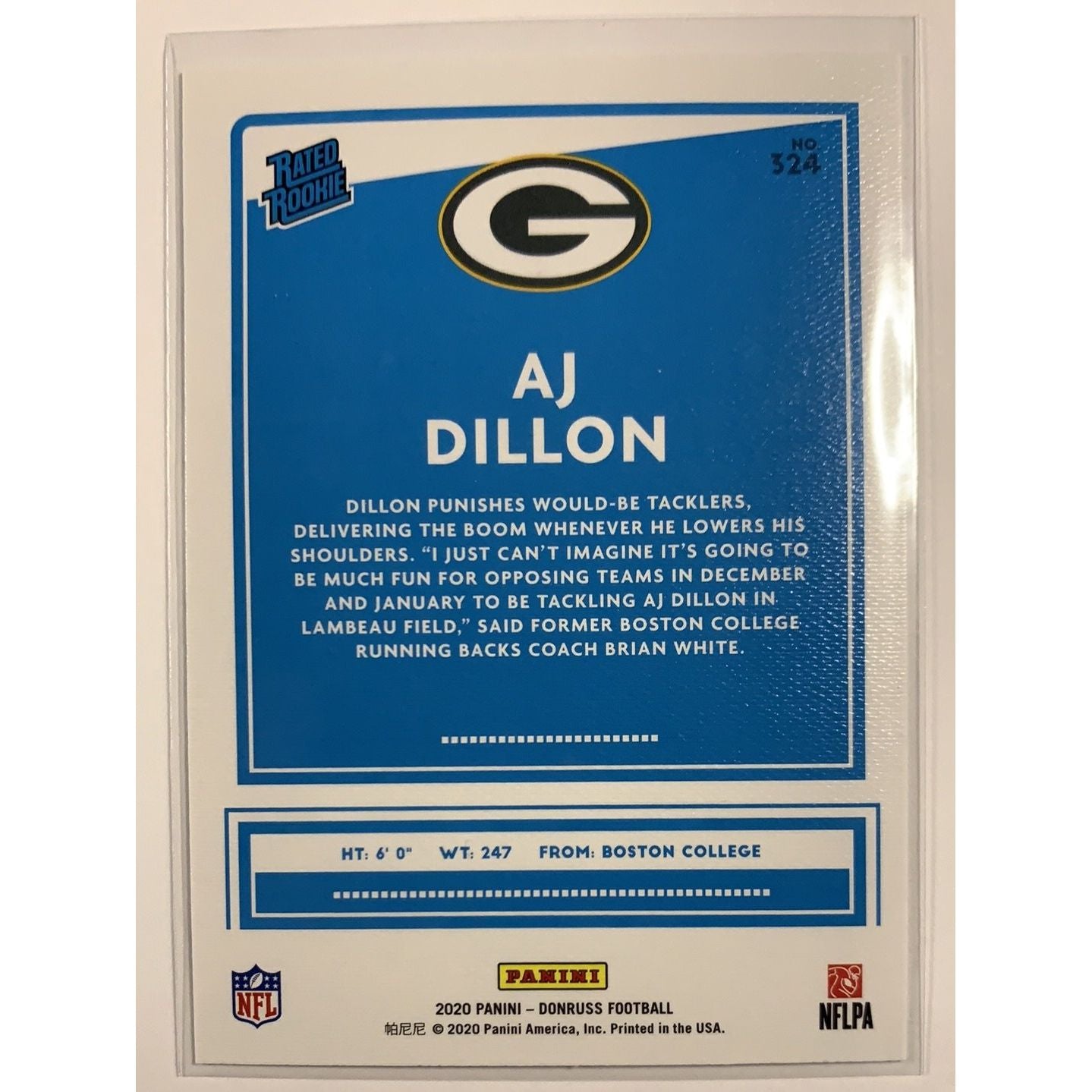  2020 Donruss Optic Aj Dillon Canvas Rated Rookie  Local Legends Cards & Collectibles