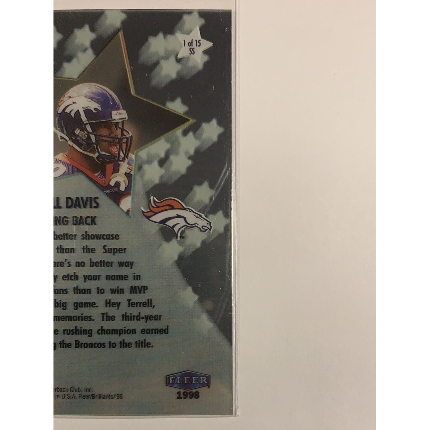  1998 Fleer Brilliants Terrell Davis Shinning Stars  Local Legends Cards & Collectibles