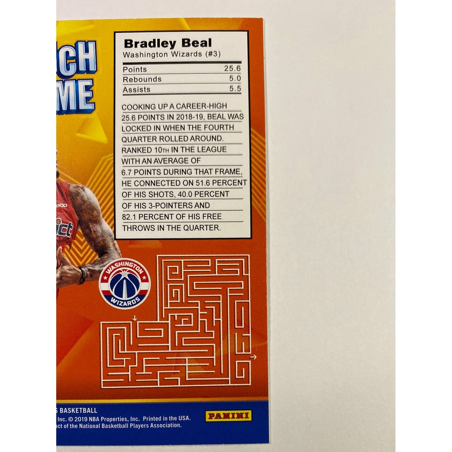 2019-20 Donruss Bradley Beal Crunch Time
