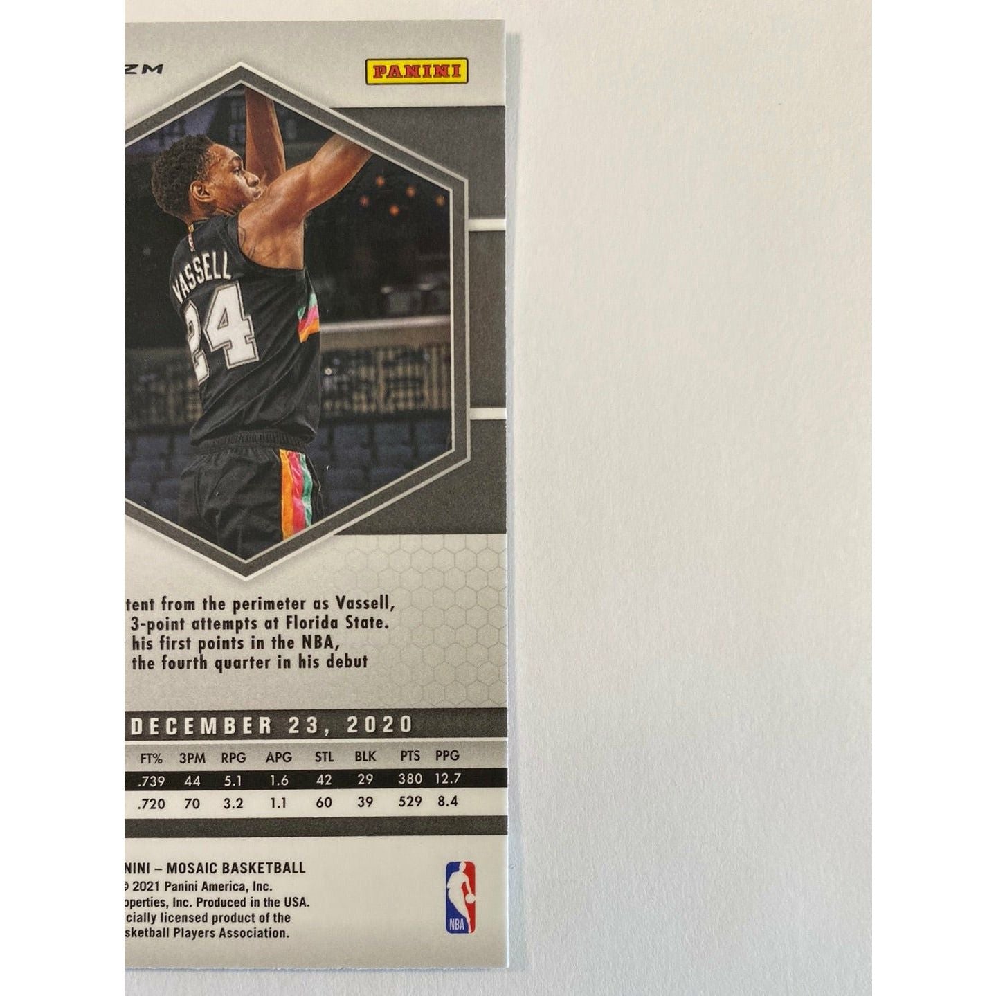 2020-21 Mosaic Devin Vassell NBA Debut Pink Camo Prizm